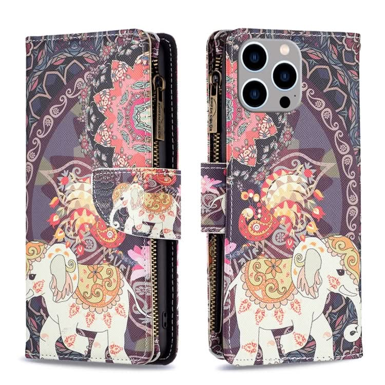 Colored Drawing Pattern Zipper Phone Leather Case, Series 3