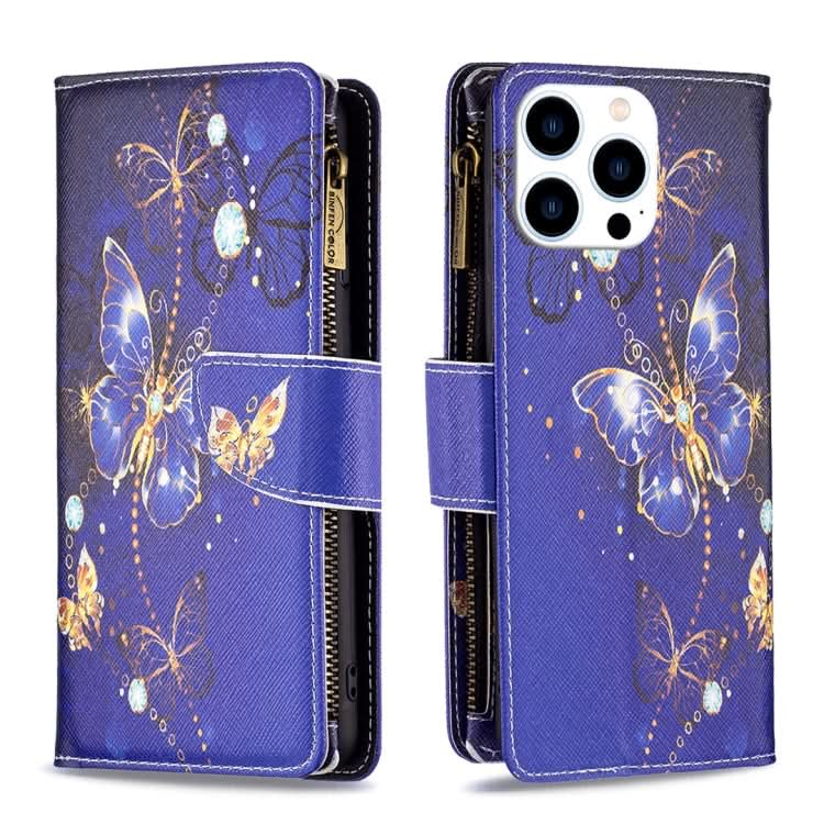 Colored Drawing Pattern Zipper Phone Leather Case, Series 1