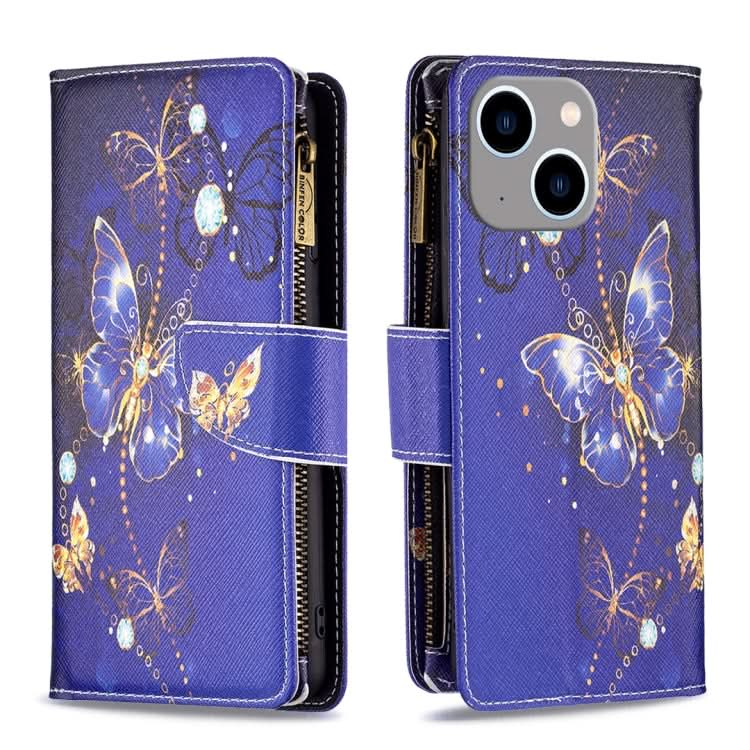 Colored Drawing Pattern Zipper Phone Leather Case, Series 1