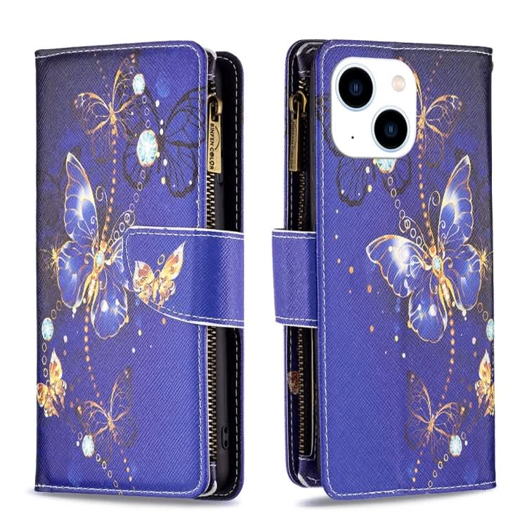 Colored Drawing Pattern Zipper Phone Leather Case, Series 2