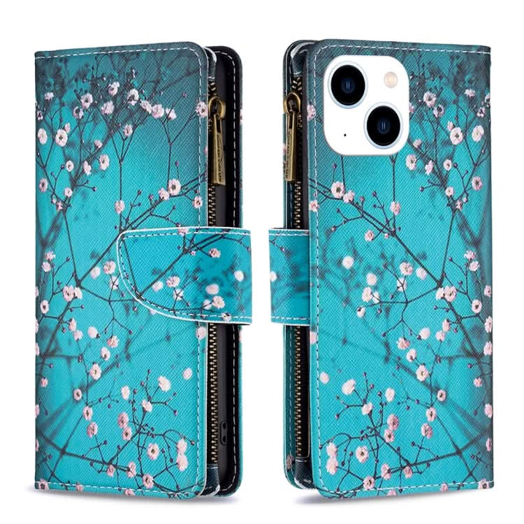 Colored Drawing Pattern Zipper Phone Leather Case, Series 2