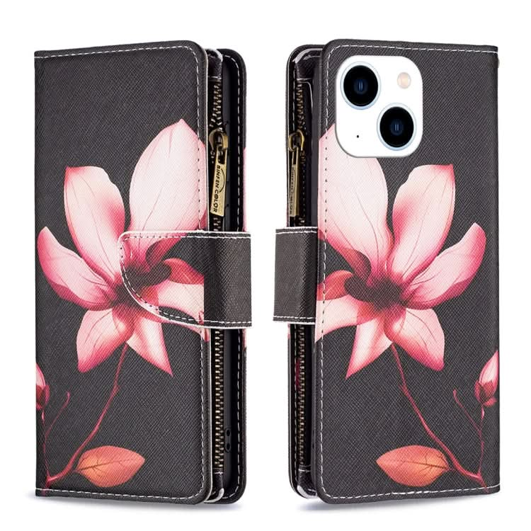 Colored Drawing Pattern Zipper Phone Leather Case, Series 2