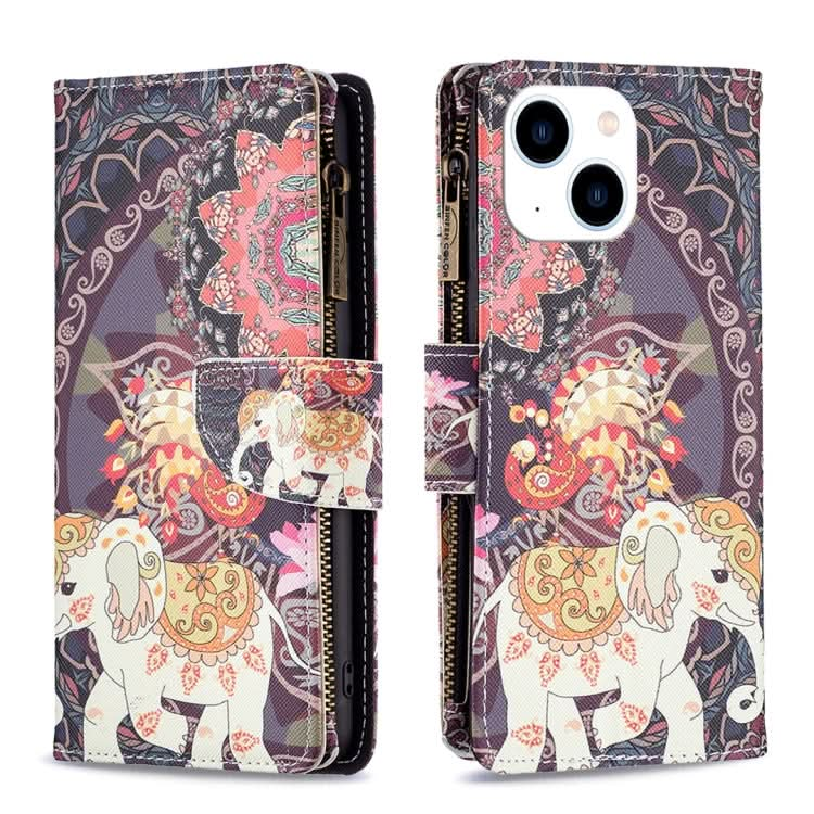 Colored Drawing Pattern Zipper Phone Leather Case, Series 2