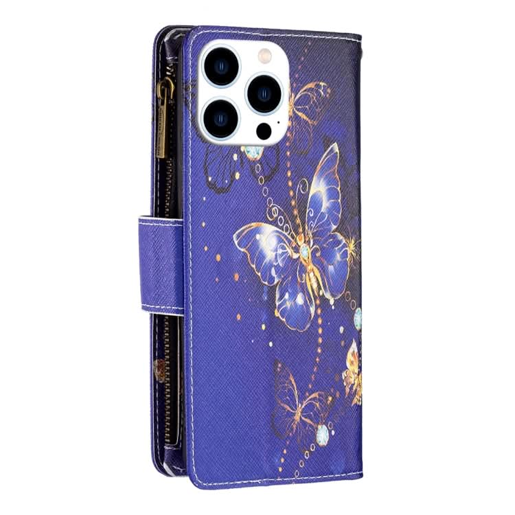 Colored Drawing Pattern Zipper Phone Leather Case, Series 3