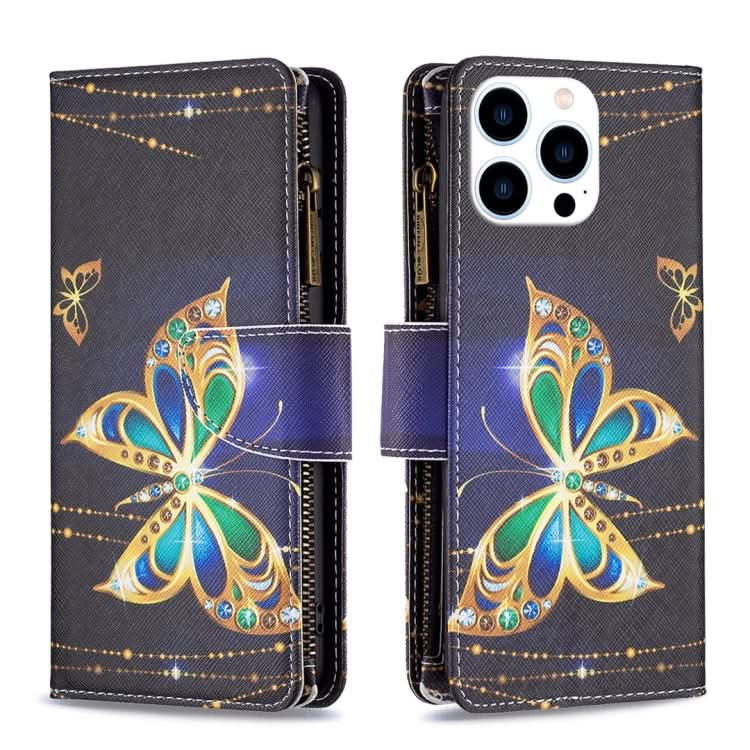 Colored Drawing Pattern Zipper Phone Leather Case, Series 3