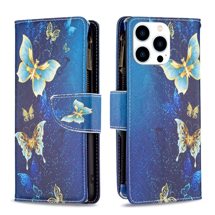 Colored Drawing Pattern Zipper Phone Leather Case, Series 3