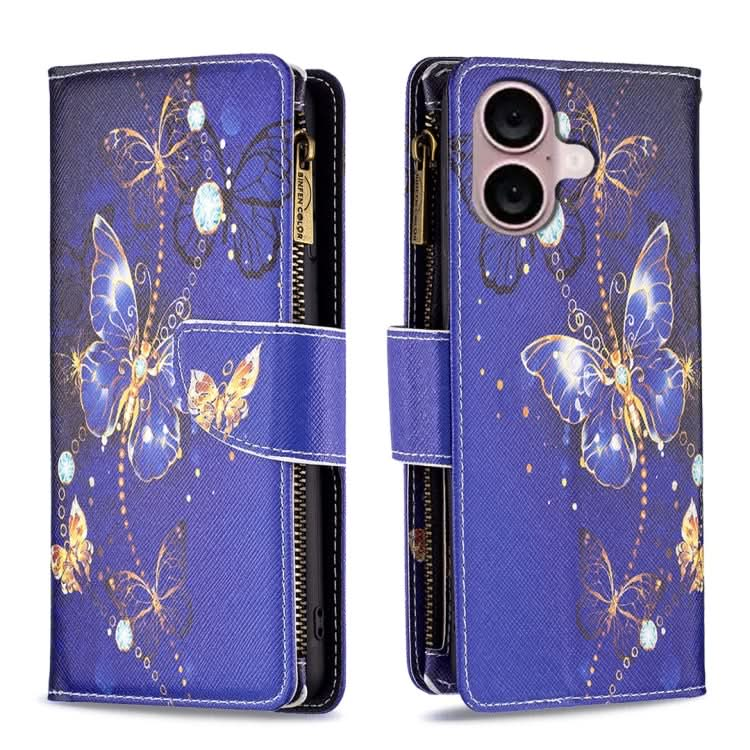 Colored Drawing Pattern Zipper Phone Leather Case, Series 2