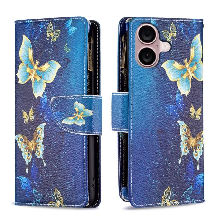 Colored Drawing Pattern Zipper Phone Leather Case, Series 2