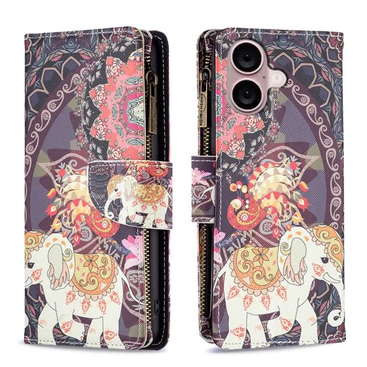 Colored Drawing Pattern Zipper Phone Leather Case, Series 2