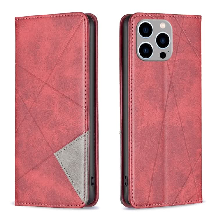 Rhombus Texture Magnetic Leather Phone Case, Series 2