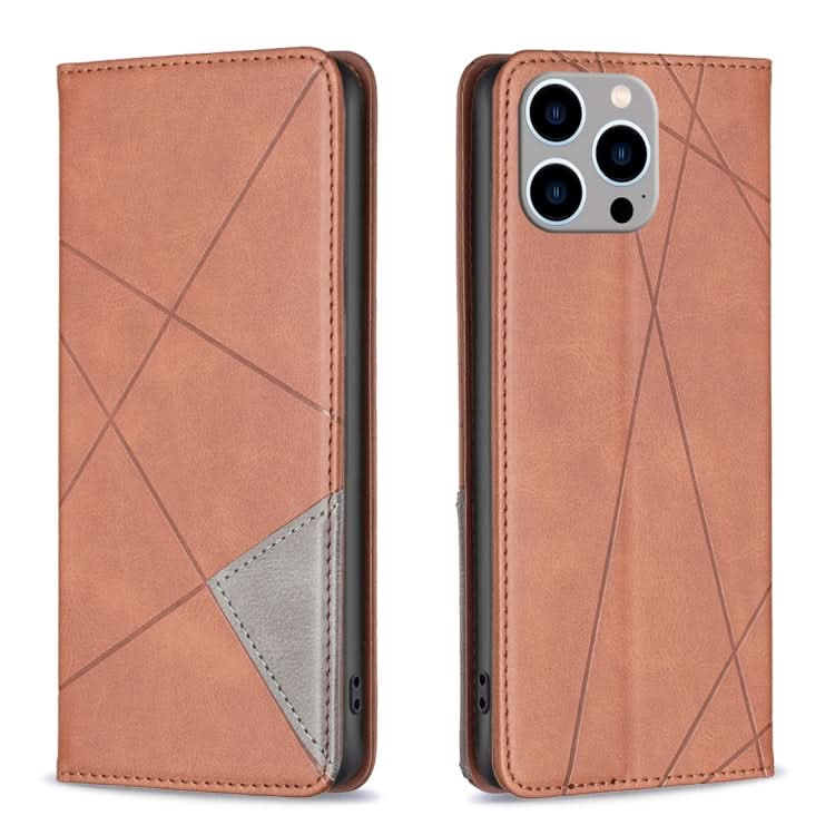 Rhombus Texture Magnetic Leather Phone Case, Series 2