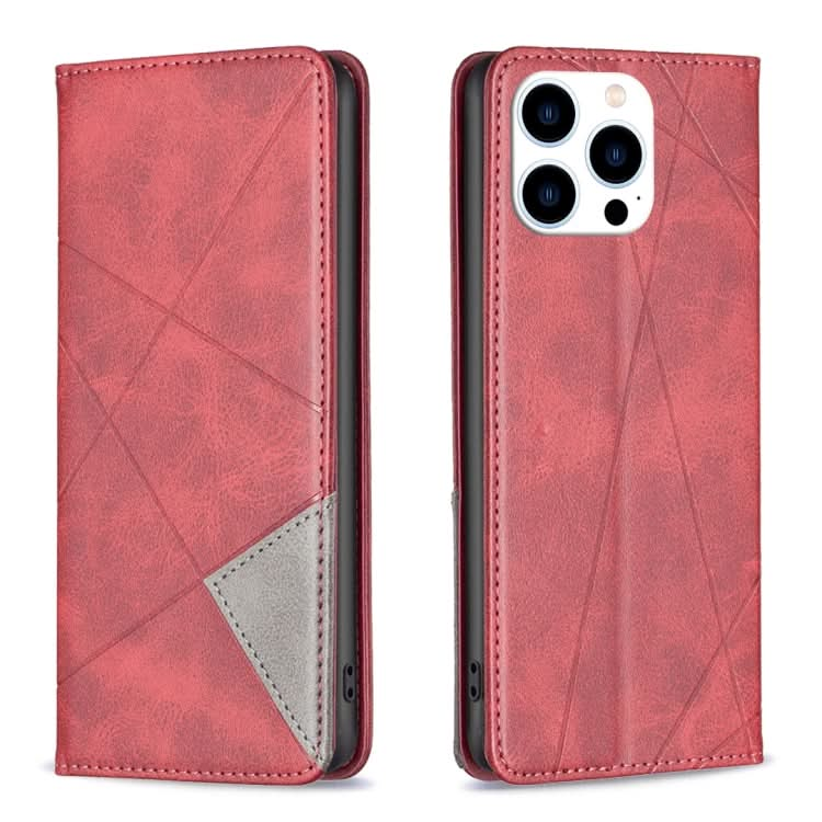 Rhombus Texture Magnetic Leather Phone Case, Series 2