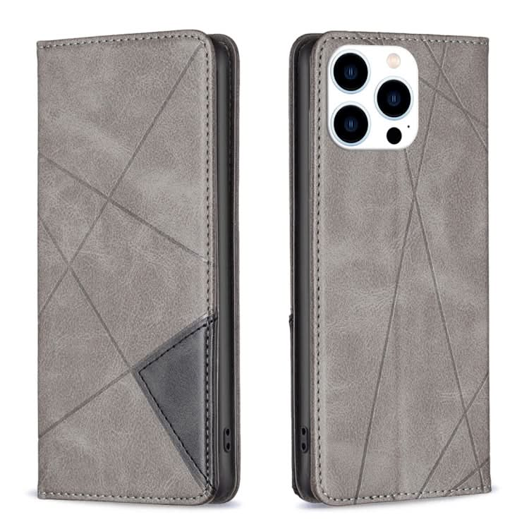 Rhombus Texture Magnetic Leather Phone Case, Series 2