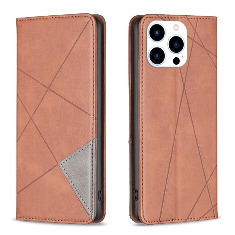 Rhombus Texture Magnetic Leather Phone Case, Series 2