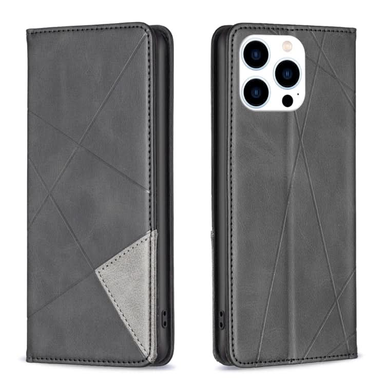 Rhombus Texture Magnetic Leather Phone Case, Series 2