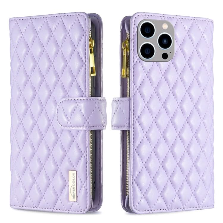 Diamond Lattice Zipper Wallet Leather Flip Phone Case, Series 2