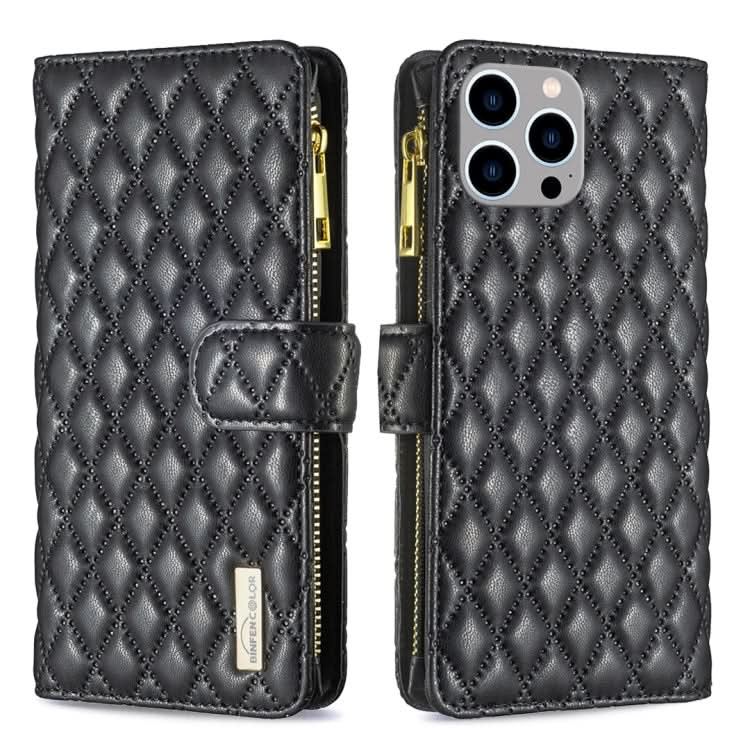 Diamond Lattice Zipper Wallet Leather Flip Phone Case, Series 2