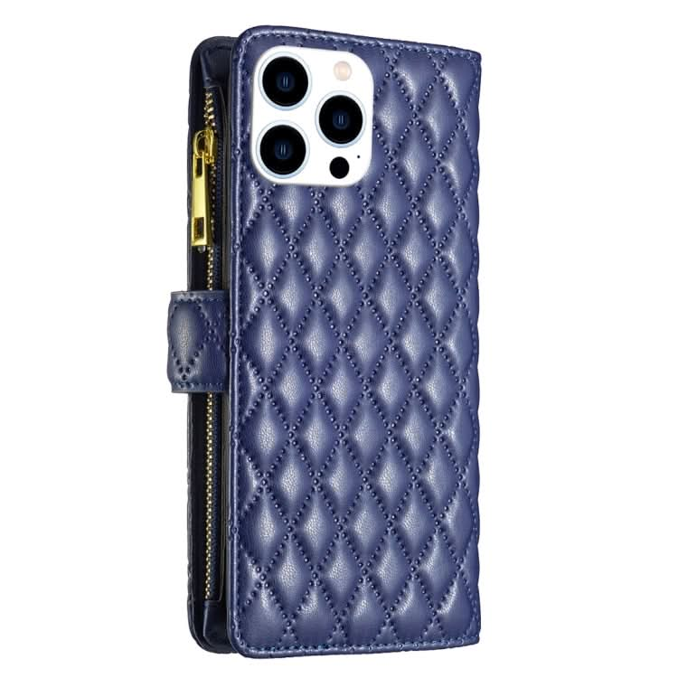 Diamond Lattice Zipper Wallet Leather Flip Phone Case, Series 1