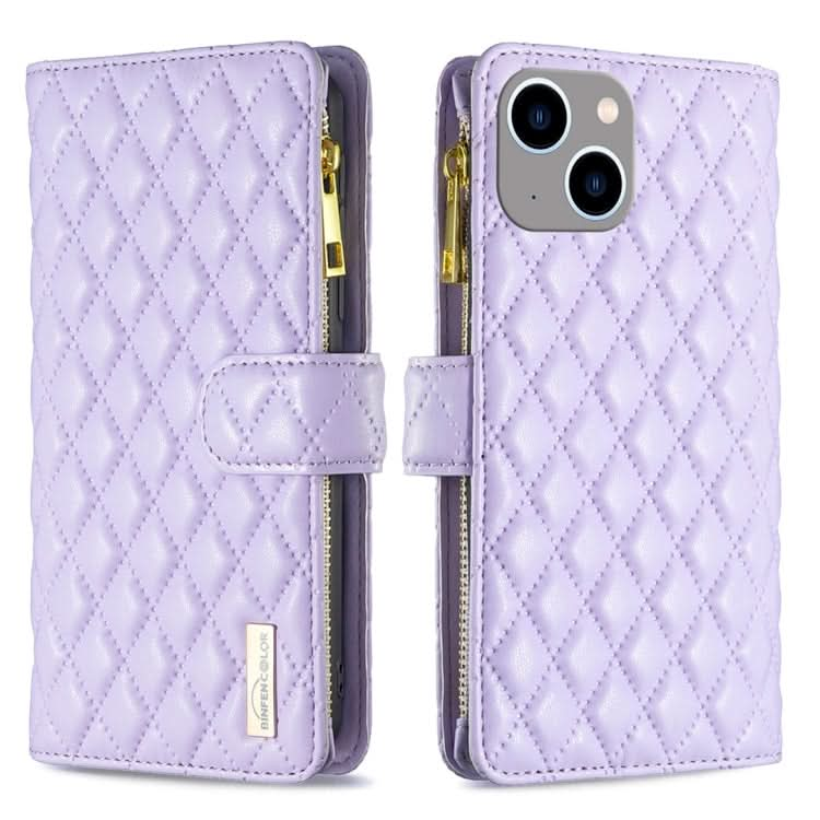 Diamond Lattice Zipper Wallet Leather Flip Phone Case, Series 1