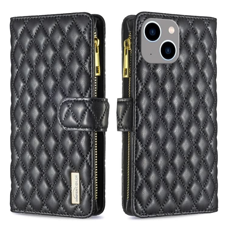 Diamond Lattice Zipper Wallet Leather Flip Phone Case, Series 1