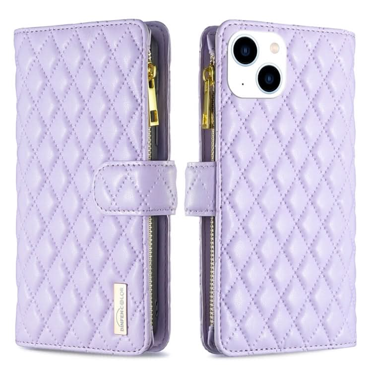 Diamond Lattice Zipper Wallet Leather Flip Phone Case, Series 1