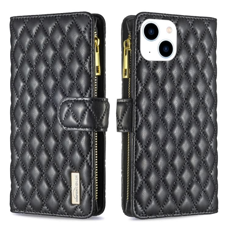 Diamond Lattice Zipper Wallet Leather Flip Phone Case, Series 1