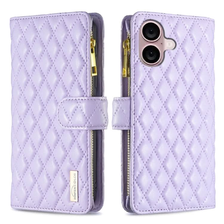 Diamond Lattice Zipper Wallet Leather Flip Phone Case, Series 2