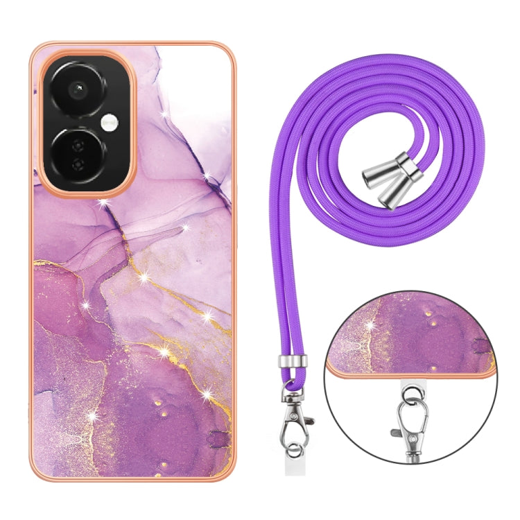 Electroplating Marble Dual-side IMD Phone Case with Lanyard My Store