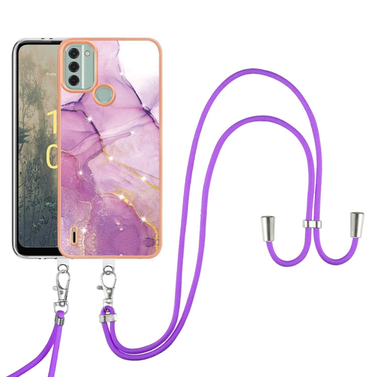 Electroplating Marble Dual-side IMD Phone Case with Lanyard My Store