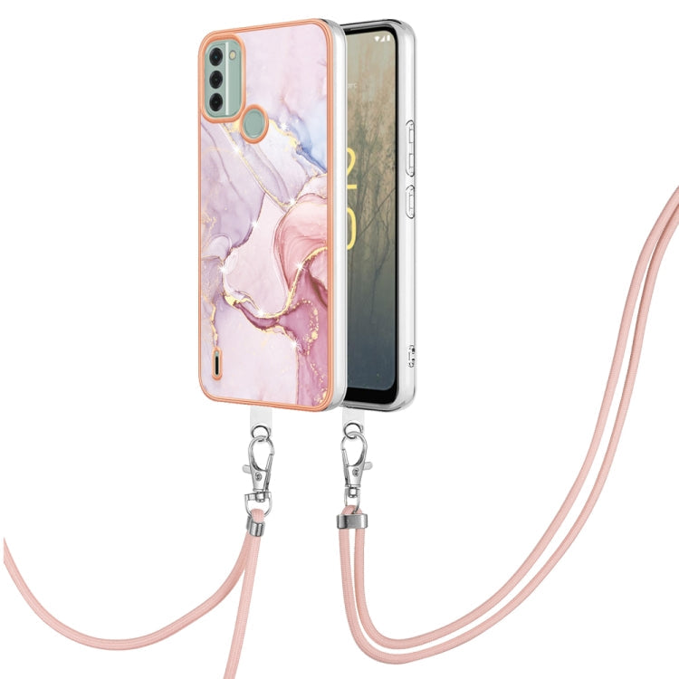 Electroplating Marble Dual-side IMD Phone Case with Lanyard My Store