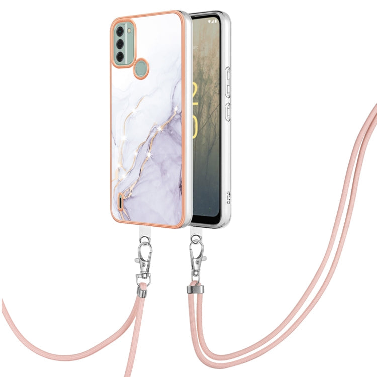 Electroplating Marble Dual-side IMD Phone Case with Lanyard My Store