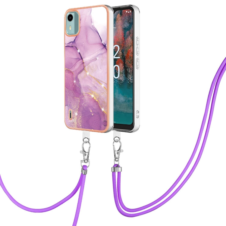 Electroplating Marble Dual-side IMD Phone Case with Lanyard My Store