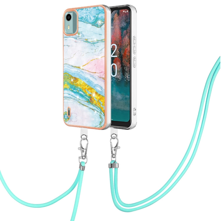 Electroplating Marble Dual-side IMD Phone Case with Lanyard My Store