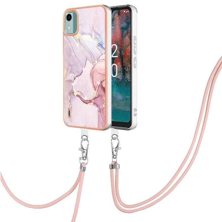 Electroplating Marble Dual-side IMD Phone Case with Lanyard My Store