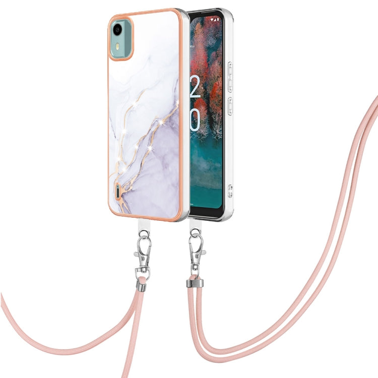 Electroplating Marble Dual-side IMD Phone Case with Lanyard My Store