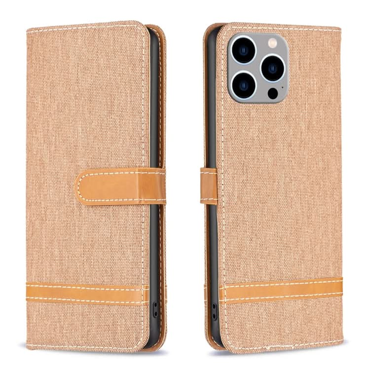 Color Block Denim Texture Leather Phone Case, Series 3