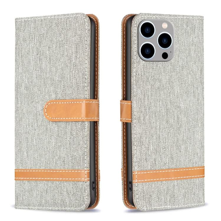 Color Block Denim Texture Leather Phone Case, Series 3