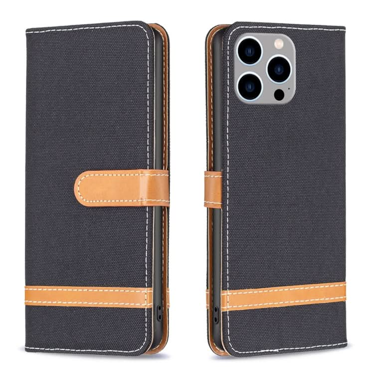 Color Block Denim Texture Leather Phone Case, Series 3