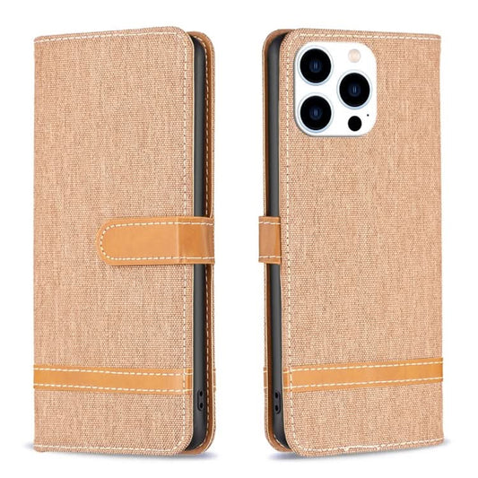 Color Block Denim Texture Leather Phone Case, Series 1