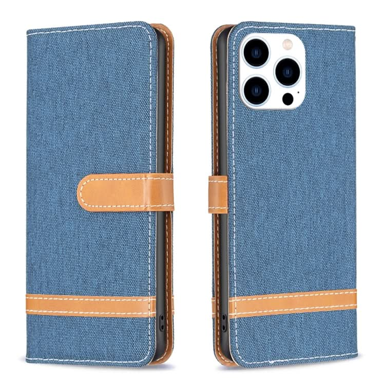 Color Block Denim Texture Leather Phone Case, Series 1