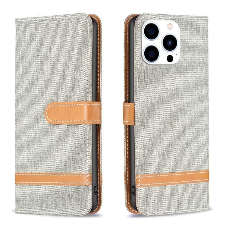 Color Block Denim Texture Leather Phone Case, Series 1