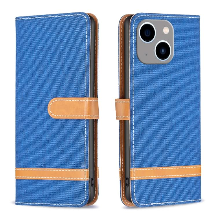 Color Block Denim Texture Leather Phone Case, Series 1