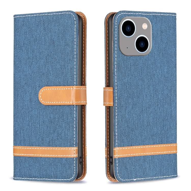 Color Block Denim Texture Leather Phone Case, Series 1