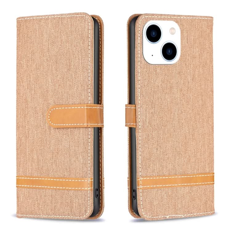 Color Block Denim Texture Leather Phone Case, Series 2