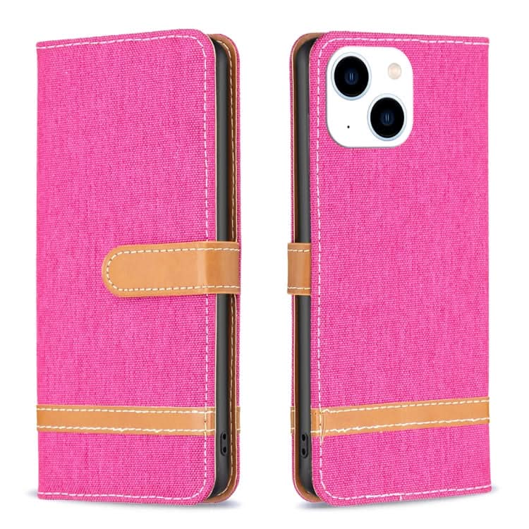 Color Block Denim Texture Leather Phone Case, Series 2