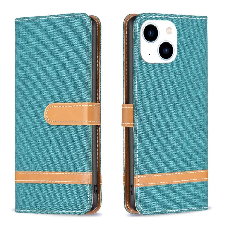 Color Block Denim Texture Leather Phone Case, Series 2