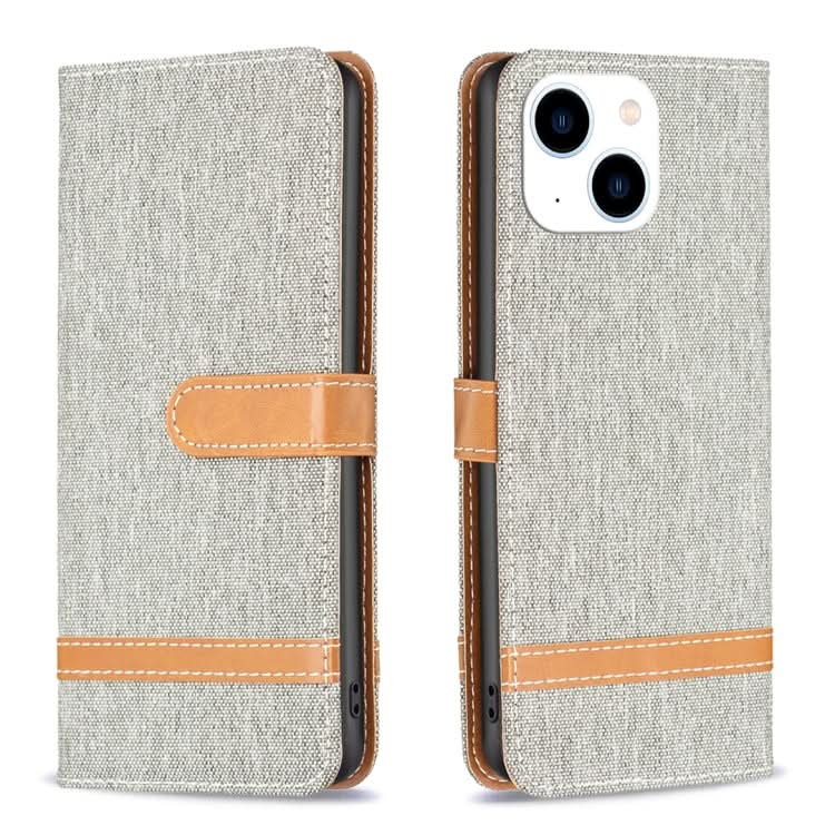 Color Block Denim Texture Leather Phone Case, Series 2