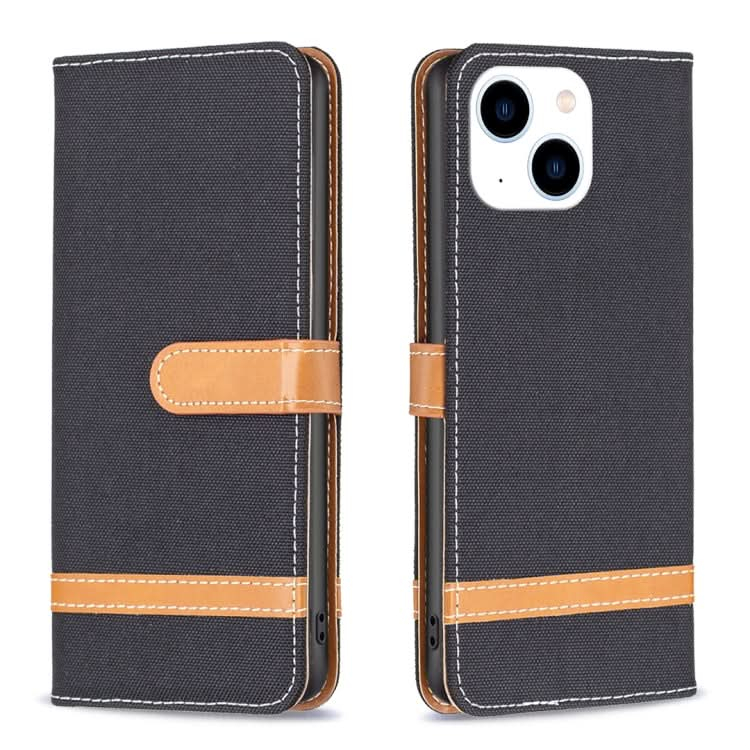 Color Block Denim Texture Leather Phone Case, Series 2