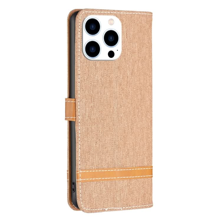 Color Block Denim Texture Leather Phone Case, Series 3