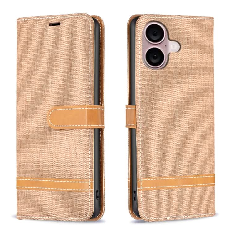 Color Block Denim Texture Leather Phone Case, Series 2